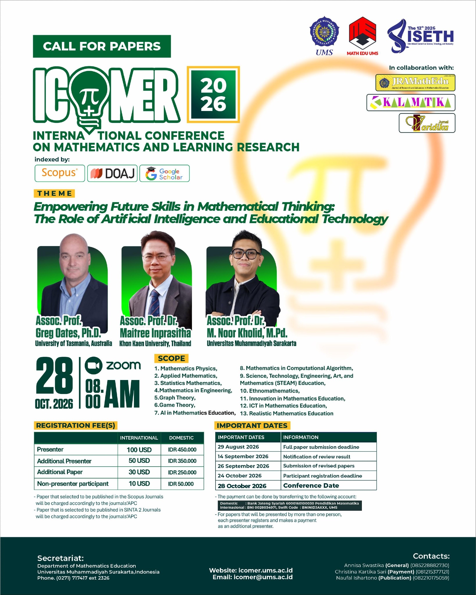 The 6th International Conference on Mathematics and Learning Research