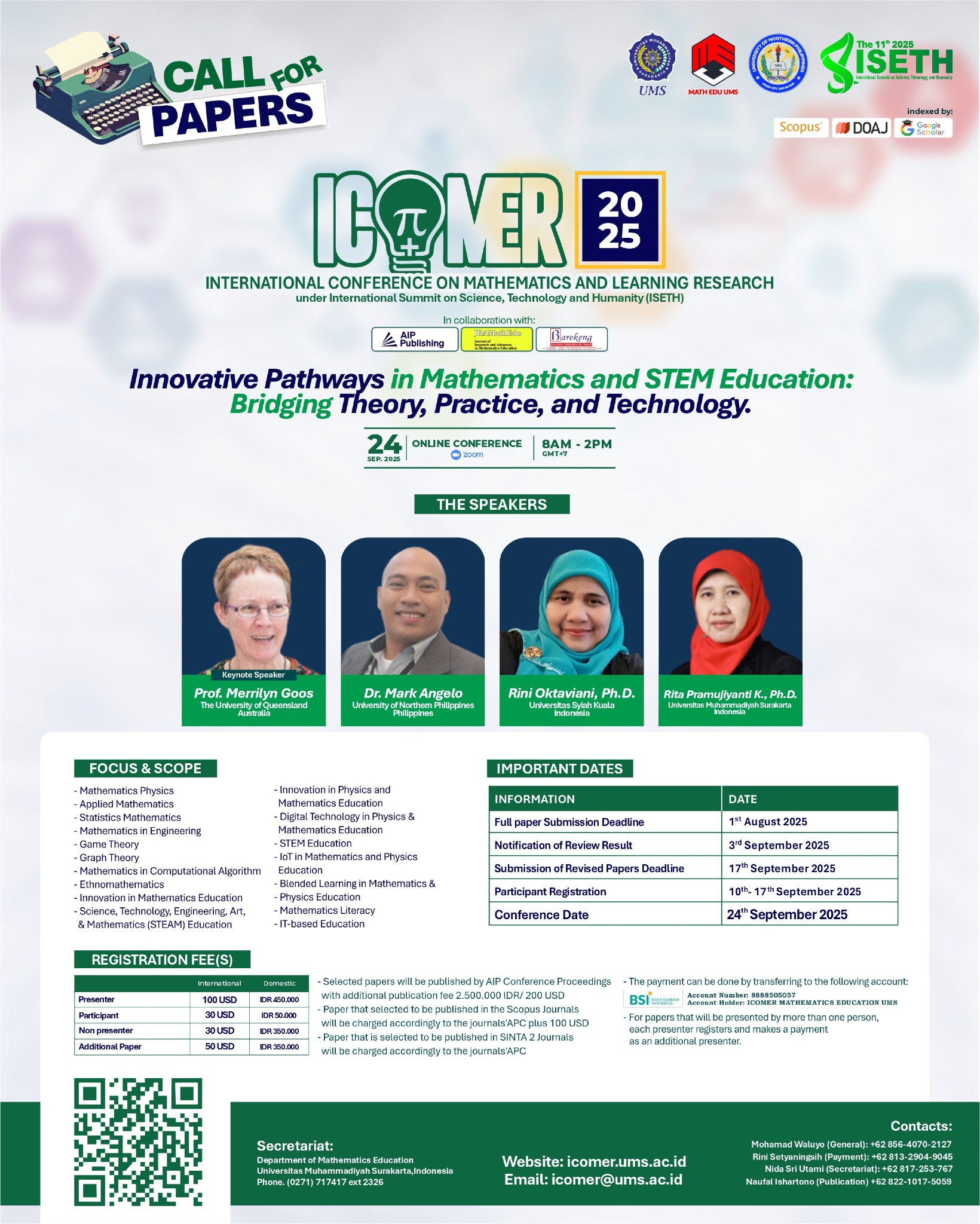 The 5th International Conference on Mathematics and Learning Research